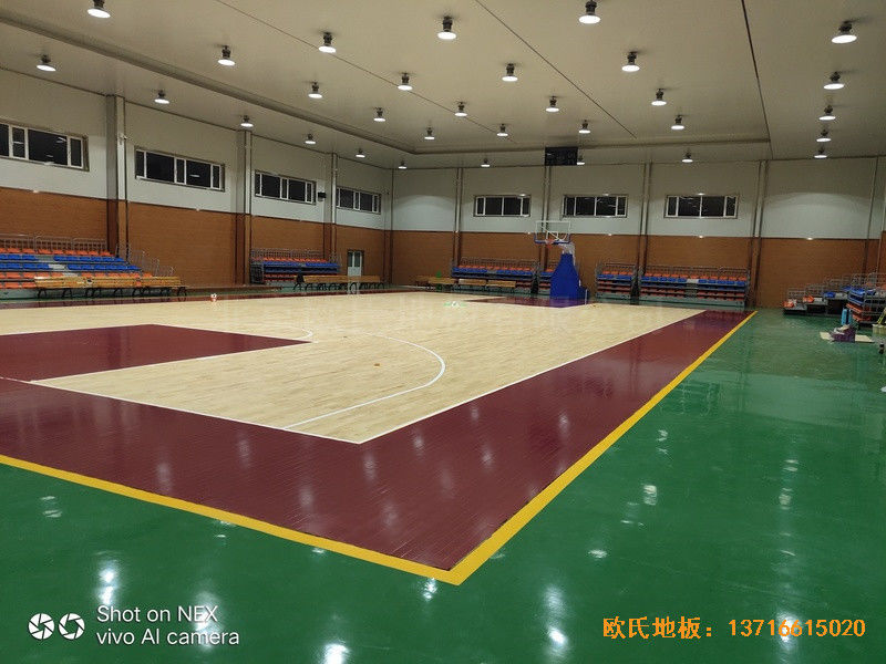 山西陽泉盂縣明鑫加油站籃球館運(yùn)動木地板鋪裝案例4